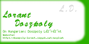 lorant doszpoly business card